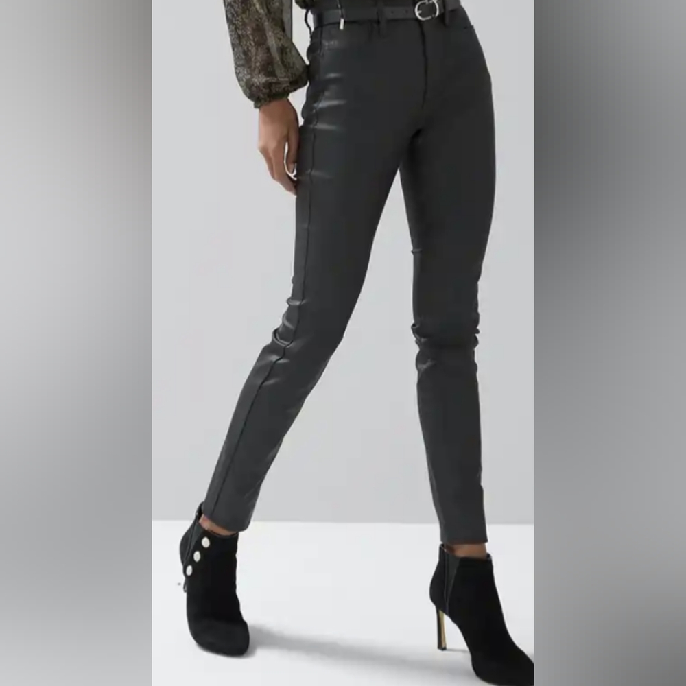 NYDJ Size 2 Coated Denim Black